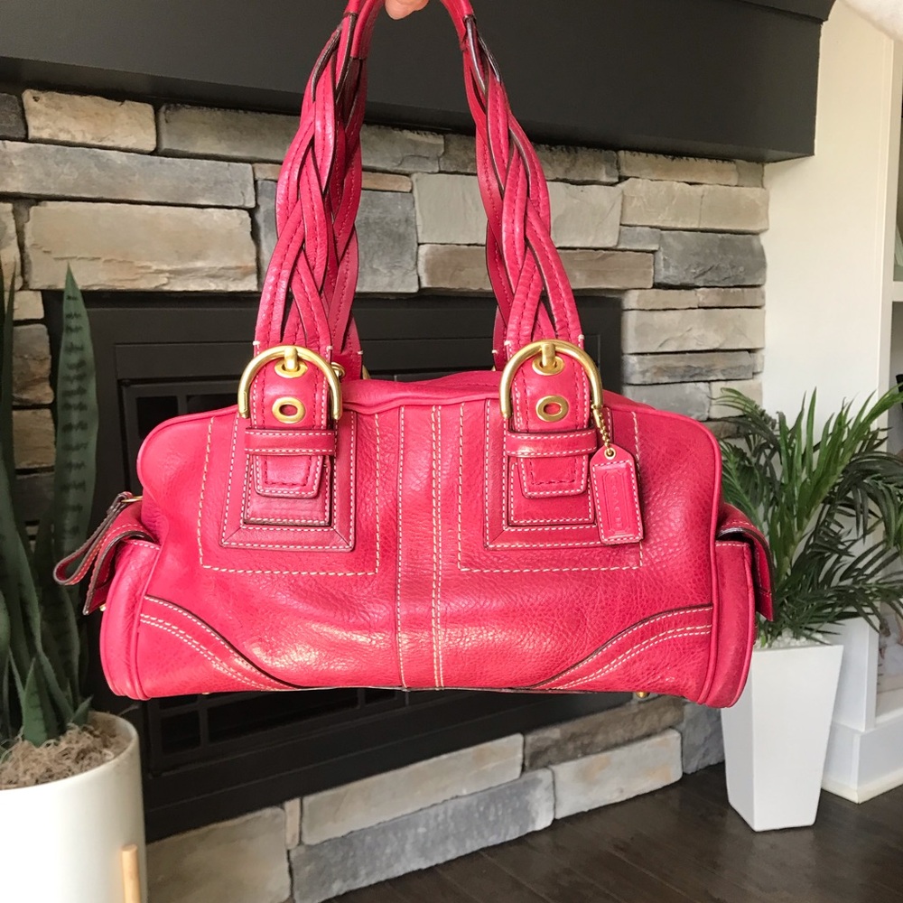 Coach Mia Vintage Leather Shoulder Bag 10048 Y2K 2006, Rare Pink, Braided Strap - Picture 16 of 16